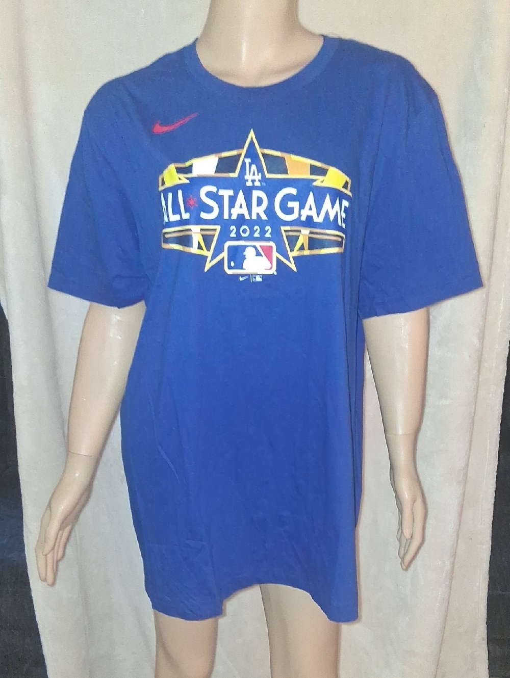 Nike Royal Blue All-Star Game 2022 Graphic Tee with Pink Swoosh